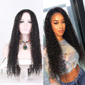 Center parted small curly hair fashion wig