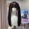 Double ponytail Japanese Lolita long straight natural bangs wig
