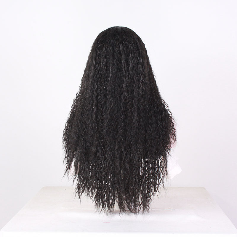 Center parted small curly hair fashion wig