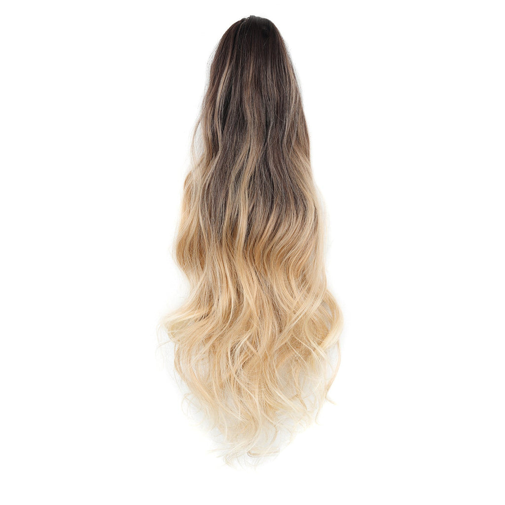 Wavy Curls Ponytail Chemical Fiber Three Color Gradient Dye Wig