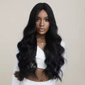 Black Lace Front Wig Black Wave Wigs Women's Middle Part Curly Wave